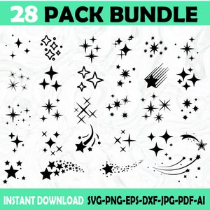 Sparkle SVG, Sparkle Stars Svg, Sparkle Clipart, Sparkle Png, Star Clipart, Stars Svg Png, Sparkle Svg Cut Files for Cricut Instant Download