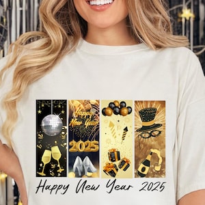 Retro nieuwjaar 2025 png, gelukkig nieuwjaar 2025 png, penseelstreek png, gouden glitter discobal png, 12 nieuwe hoofdstukken png, nieuwjaar shirtontwerpen