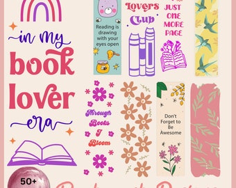 Bookmark Svg Bundle, Bookmark Template SVG, Bookmark Svg Png, Floral Bookmark Svg, Printable Bookmarks, Funny Bookmark Svg, Retro Book Png