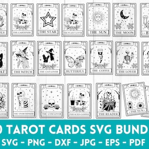 Lustige Tarotkarten bündeln SVG, Tarotkarten zwar, Skelettliebhaber zwar, Tarot bündeln svg, niedliche Tarotkarten, spirituelle Svg, mystische Svg
