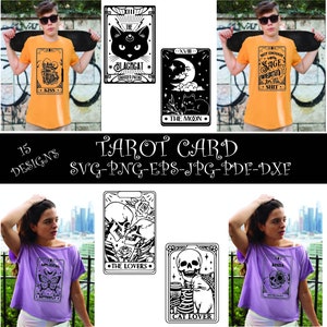 Funny Tarot Cards Bundle SVG, Tarot Cards Svg, Skeleton Lovers Svg, Tarot Bundle Svg, Cute Tarot Cards, Mystical Svg, Skull Svg, Tarot Svg