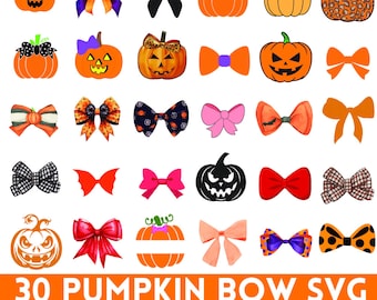Pumpkin SVG Bundle, Fall Pumpkin Svg, Retro Fall Pumpkin Bow Png, Fall Conquette Bow Png, Autumn Girly Png, Retro Thanksgiving Png, Fall Png