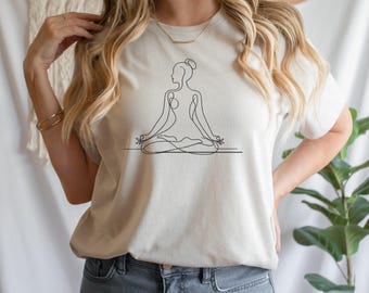 Camiseta de postura de Sukhasana, unisex, de algodón suave, para relajarse y hacer ejercicio, ideal para meditación, ropa zen, regalo de yoga, ropa de yoga