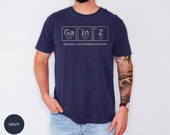Camiseta "Ganancias Naturales en el Gimnasio", Camiseta Divertida con Tabla Periódica de los Elementos en el Gimnasio, Camiseta de Fitness, Camiseta Musculosa, Química del Ejercicio