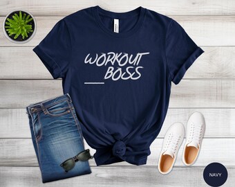 Camiseta de gimnasio Workout Boss, camiseta de entrenamiento para hombre y mujer, camiseta de musculación, camiseta de levantamiento de pesas, camiseta de fitness, ropa de fitness, camiseta de levantamiento de pesas