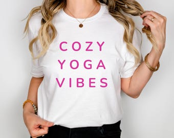 Camiseta unisex con vibraciones de yoga, de algodón suave, ideal para relajarse y hacer ejercicio, ideal para meditar, zen, regalo de yoga, ropa de yoga