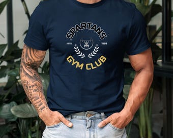 Camiseta de gimnasio Spartans Gym Club, camiseta de entrenamiento para hombre y mujer, camiseta de musculación, camiseta de levantamiento de pesas, camiseta deportiva, ropa de fitness