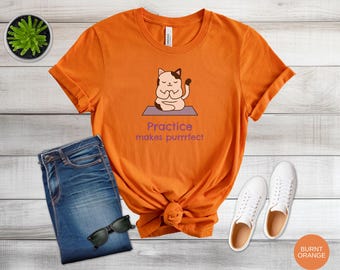 Camiseta "La práctica hace al maestro", unisex, de algodón suave, para relajarse y hacer ejercicio, ropa de meditación y ejercicio divertido.