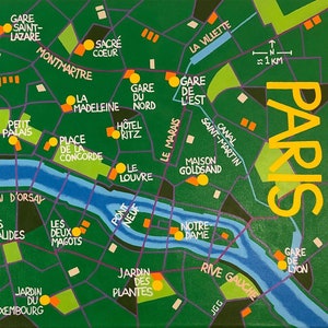 Impresión del mapa artístico de París