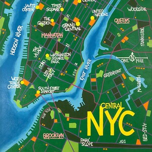 New York City art map print