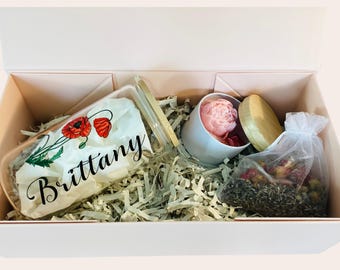 Birthday Flower Gift Box, Custom Glass Cup Box for BFF, Personalized Happy Birthday Gift Box, Birth Flower Tumbler,Luxury Magnetic Empty Box