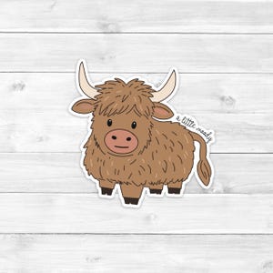 Highland Cow Sticker, Cute Cow Stickers, Highland Cow Water Bottle Sticker, Highland Cow Laptop Sticker, Highland Cow Car Window Decal