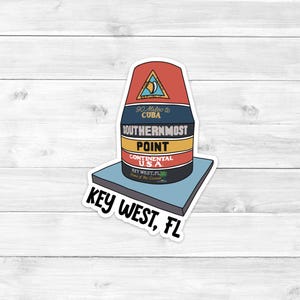 Key West Southernmost Point Buoy Sticker or Decal