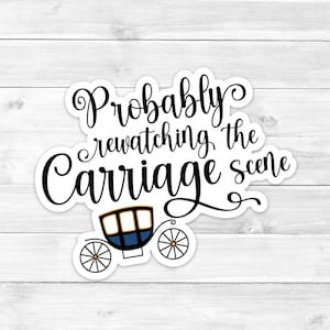Bridgerton Carriage Scene Vinyl Sticker for Laptops Water Bottles Tumblers