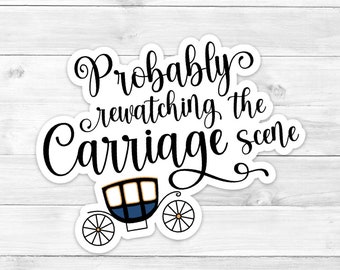 Bridgerton Carriage Scene Vinyl Sticker for Laptops Water Bottles Tumblers