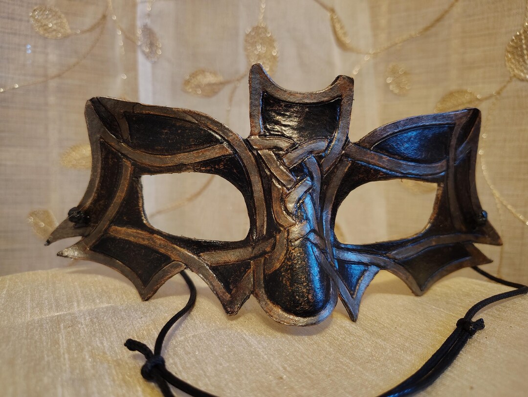 Bat Mask - Hand Tooled Genuine Leather - Original Art. Made in USA ...