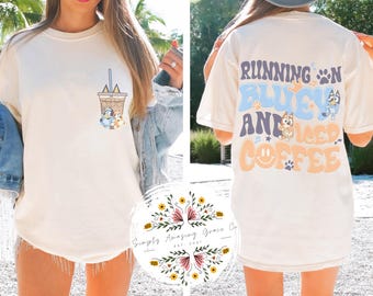 Running on Blue dog and Iced Coffee shirt, Running on Blue dog & Iced Coffee shirt, Blue dog shirt,