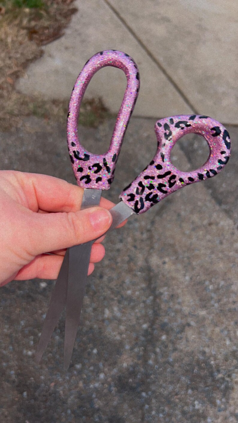 Leopard Scissors Glitter Cheetah Print Scissors | Cute Leopard Desk Scissors | Teacher ...