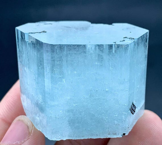 266 Carat Natural Aquamarine Crystal With Black Tourmaline From 