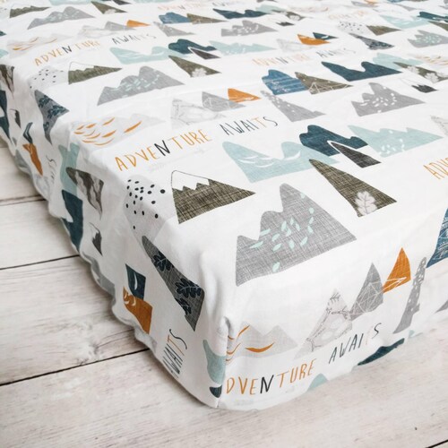 White Adventure Awaits Fitted Crib Sheet Etsy