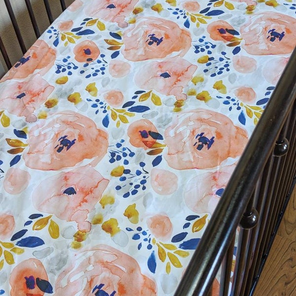 Coral Crib Sheet Etsy