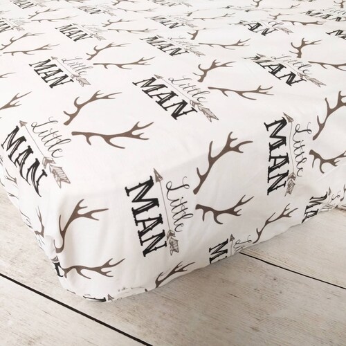 Antler Fitted Crib Sheet for Baby Boy Nursery Rustic Fitted Etsy