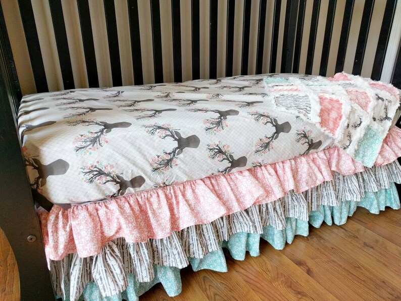 Floral Woodland Crib Bedding for Baby Girl Etsy