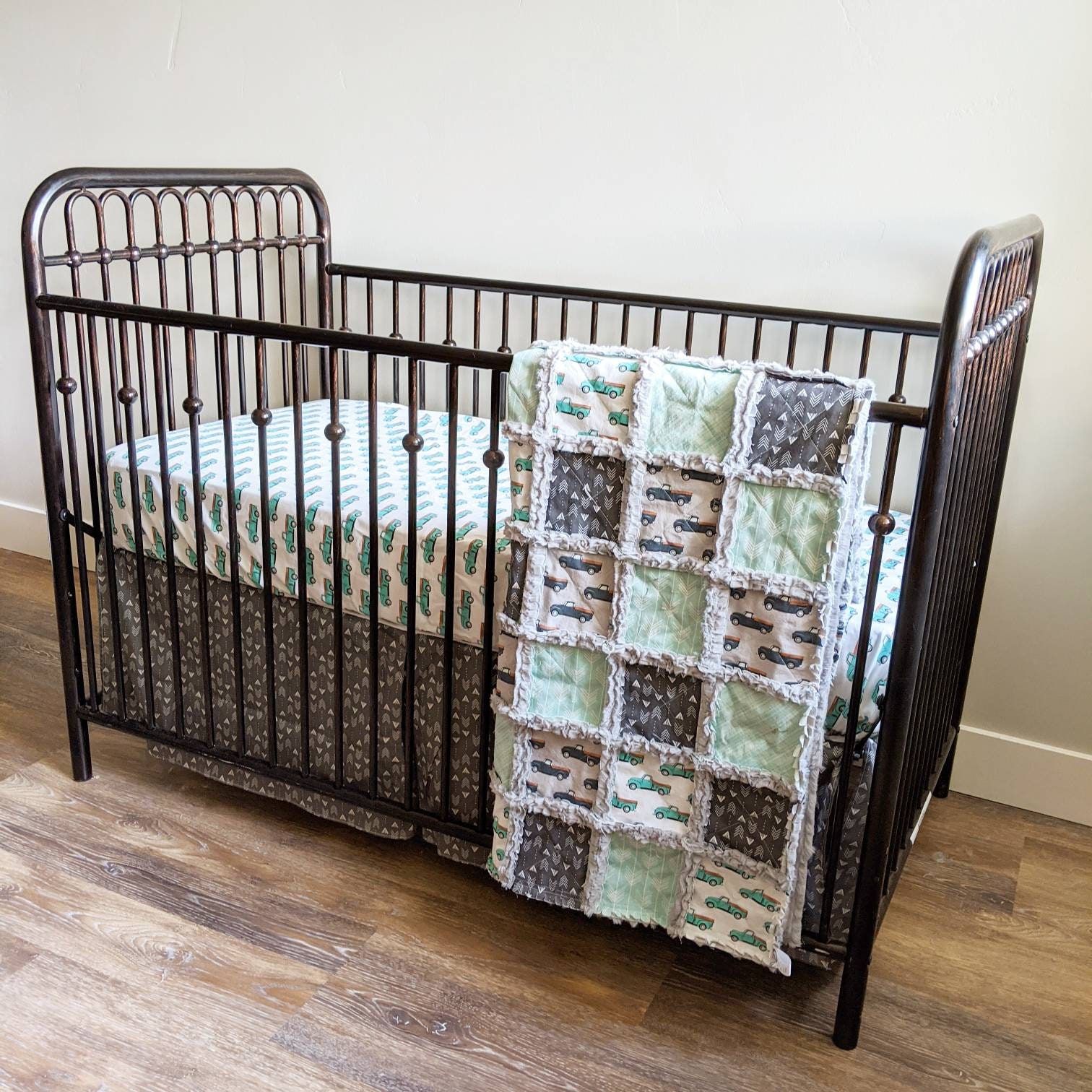 mint green cot sheets