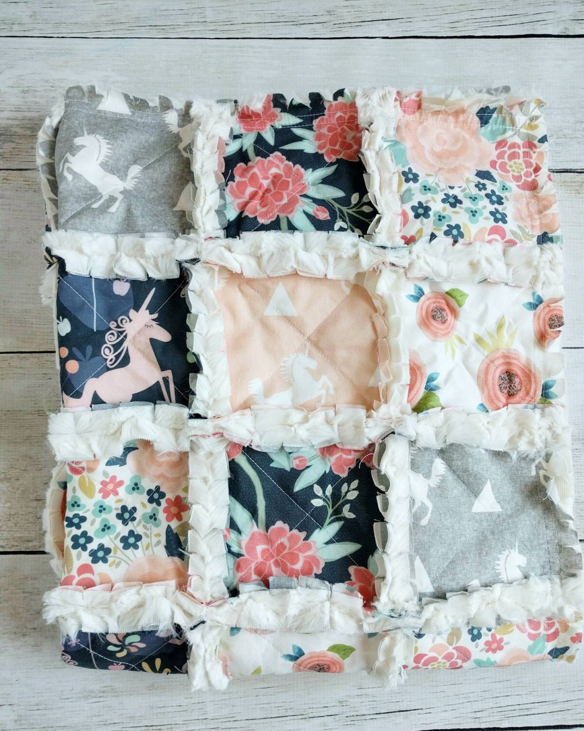 navy crib quilt