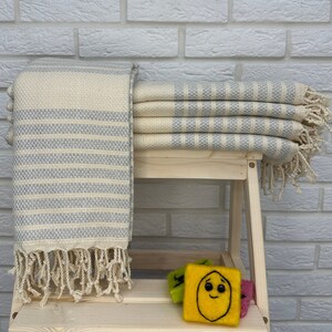 Gray Turkish Towel Peshtemal, Couch Blanket 40x70, Handmade Cotton Towel, Turkish Bath Towel, Personalized Gift Towel, Turkish Beach Towel