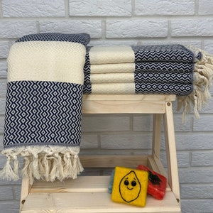 Dark blue Turkish Bath Towel, Handmade Cotton Hamam Towel, Sand Free Sea Towel, Pool Towel, Personalized Towel 40x70&quot;, Wholesale Towel