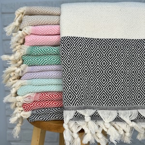 Organic Cotton Handmade Peshtemal Towel, Organic Turkish Towel for Beach Sand, Bath Towel, Beach Towel, Cotton Hammam Towel, Bathroom Towel