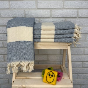 Organic Beach Towel 40x70&quot;, Cotton Body Towel, Turkish Towel, Wedding Gift Towel, Bath Towel Sand Free Towel, Blue Turkish Bath Towel