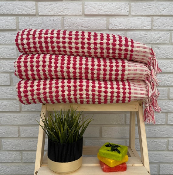 Organic Pink Turkish Towel Personalized Turkish Towel Bath and Hand Towel Beach Towel Hammam Towel Cotton Towel Bathroom Towel Etsy