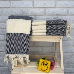 Dark blue Turkish Bath Towel, Handmade Cotton Hamam Towel, Sand Free Sea Towel, Pool Towel, Personalized Towel 40x70&quot;, Wholesale Towel