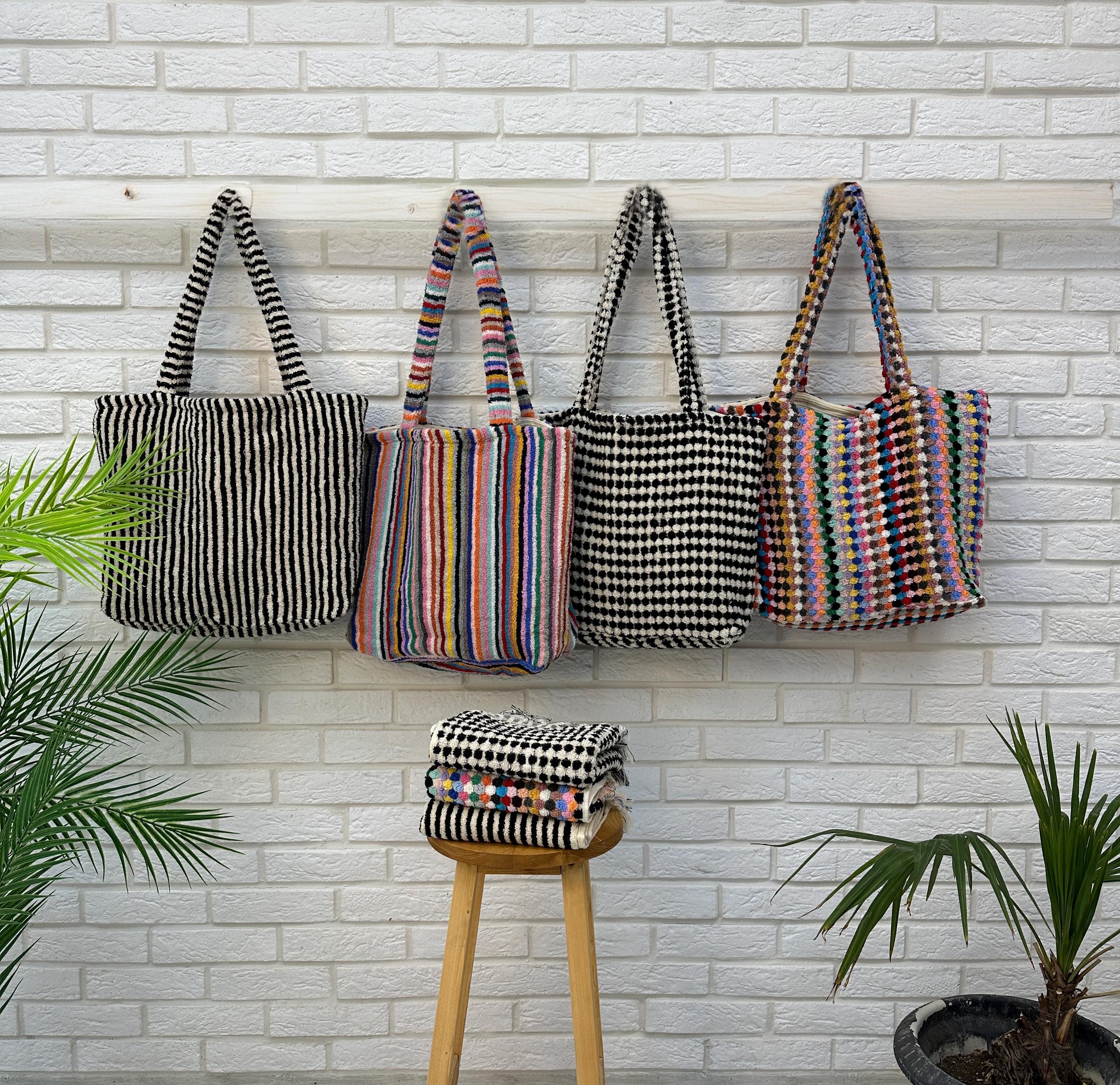 ビーチテリーバッグ人気【RONRON】TERRY BEACH BAG★2色 TERRY BEACH BAG SOFT YELLOW - RONRON 론론