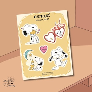 Snoopy Sticker Sheet - Cute Peanuts Stickers for Scrapbooking, Journaling, Planners, and Crafts - Perfect Gift for Snoopy Lovers