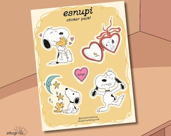 Snoopy Sticker Sheet - Cute Peanuts Stickers for Scrapbooking, Journaling, Planners, and Crafts - Perfect Gift for Snoopy Lovers