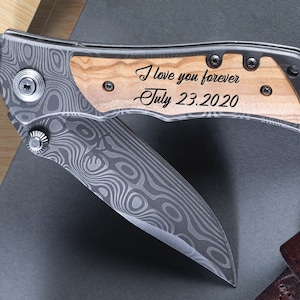 Personalized Wood Handle Pocket Knife: Engraved Groomsmen Gift