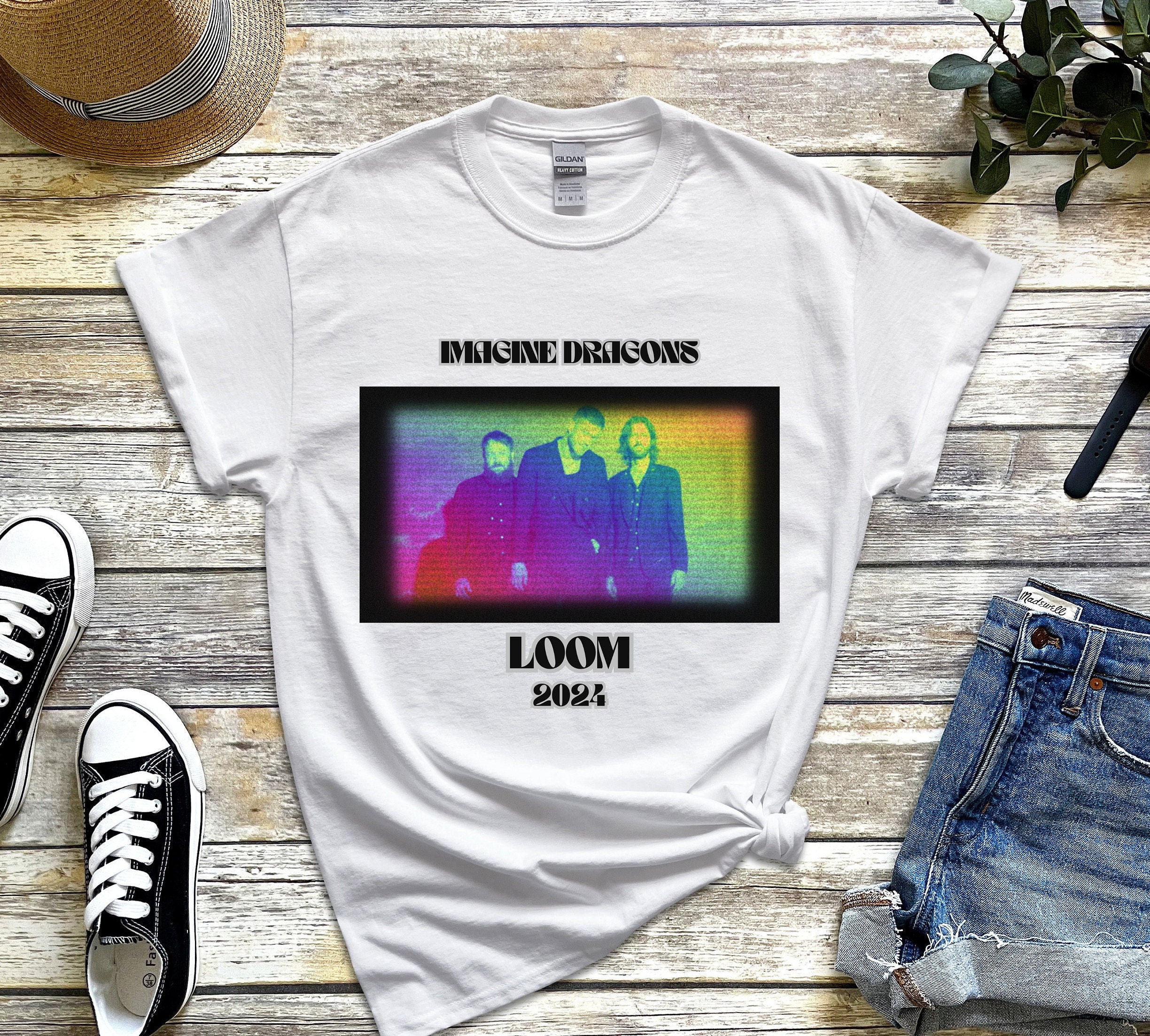 Imagine dragons tour shirt 2024 Loom Ben Mckee Daniel Platzman Dan Reynolds Wayne Sermon alternative rock evolve night vision music