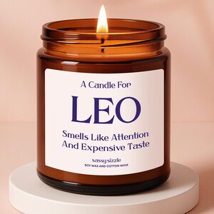 Zodiac Leo Candle For Leo Birthday Gift For Star Sign Lover Leo Sign Astrology Gift for Horoscope Lovers With Strong Personality Present
