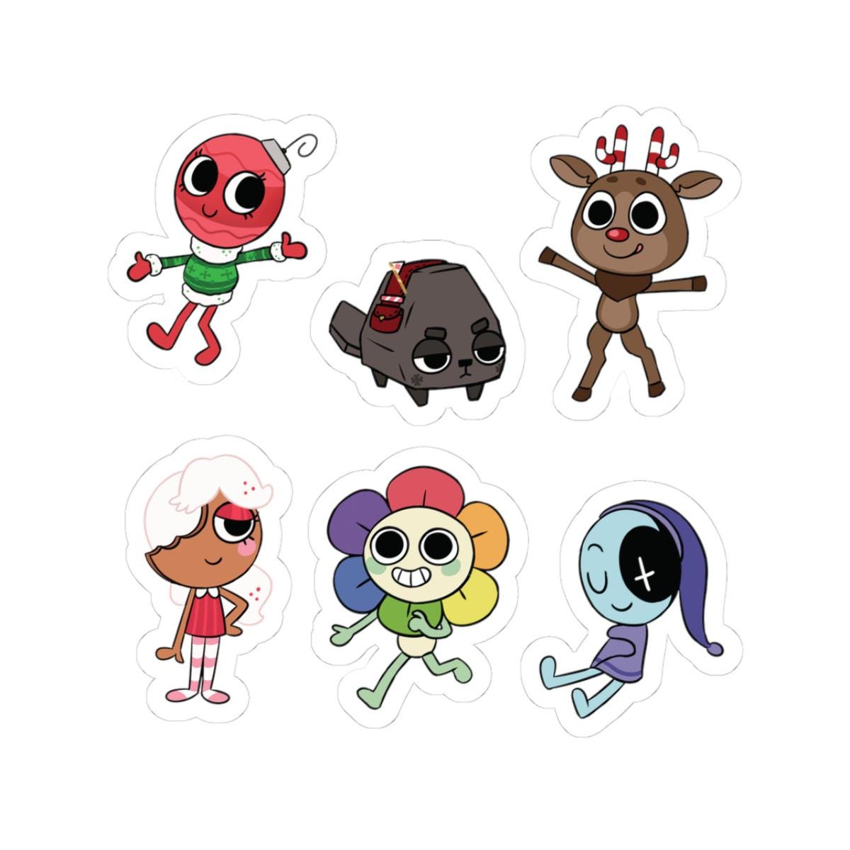 Dandy's world Christmas Update bobette Rudie Ginger Coal Dandy Astro toon sticker pack