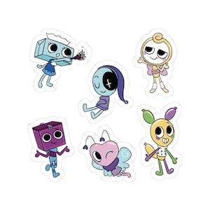 Dandy&#39;s World Astro Tisha Glisten Boxten Flutter Looey Toon Sticker Pack