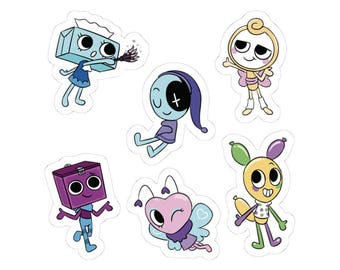 Dandy&#39;s world astro tisha glisten boxten flutter looey toon sticker pack
