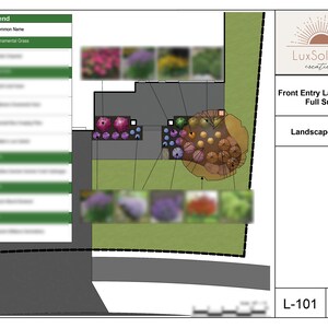 Full Sun Entry Landscape | Zones 4-8 | Beautiful Premade Landscape Designs | Outdoor Landscaping Plans | Landscape Designs