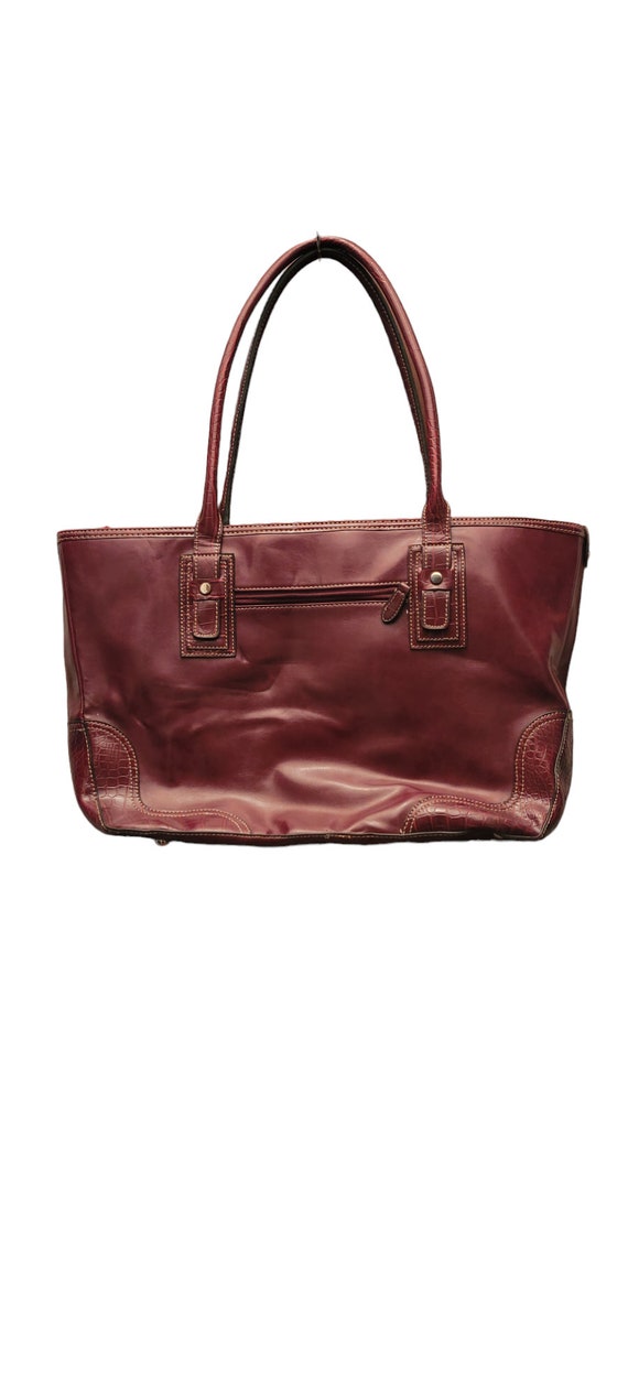 East 5th Leather red wine briefcase.
