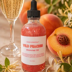 Wild Peaches återfuktande kroppsglansolja från Karafa Essentials