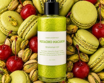 Olio corpo idratante al pistacchio e macaron di Karafa Essentials