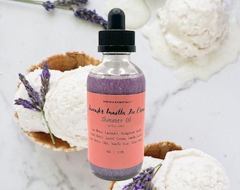 Lavender Vanilla Ice Cream Moisturizing Body Shimmer Oil by Karafa Essentials