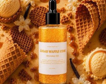 Olio corpo idratante al gusto di cono di waffle allo zucchero